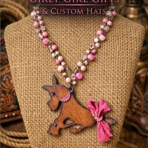 Gypsy South Pink Beaded Dresses Rustic Donkey Necklace